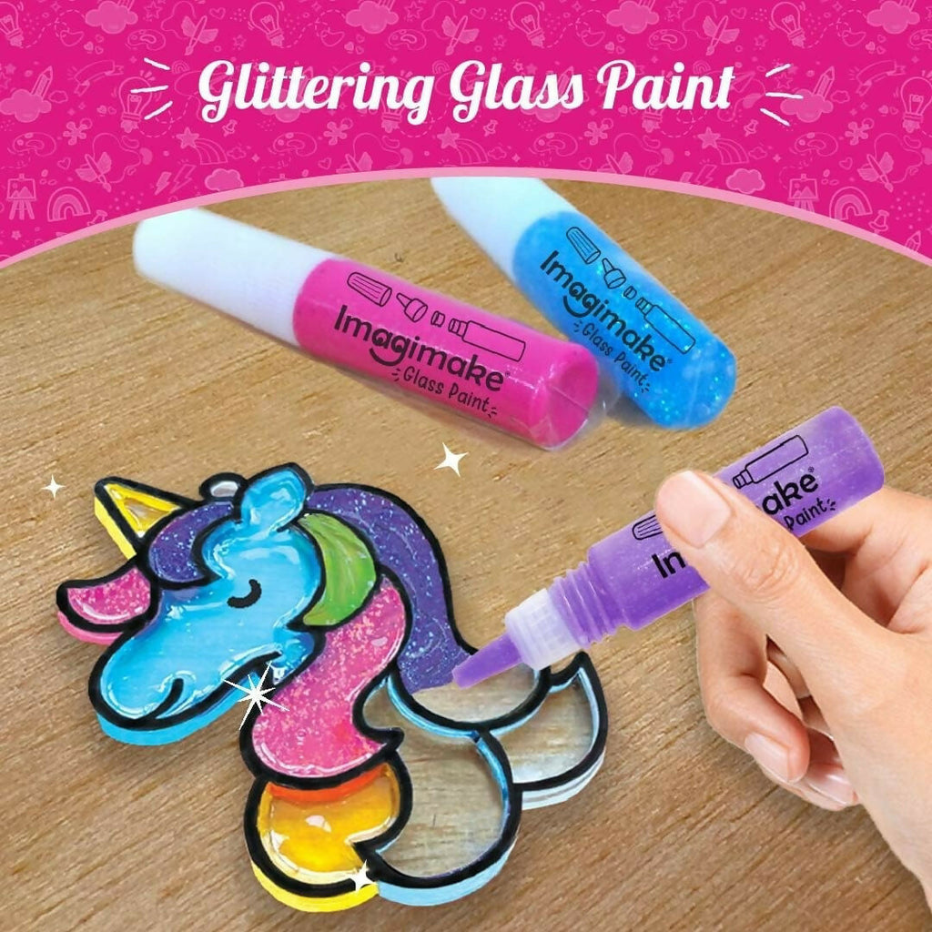 Imagimake Window Art Princess & Unicorn Suncatcher Kit Unicorn Toys for Girls Age 5-8 Craft Kits