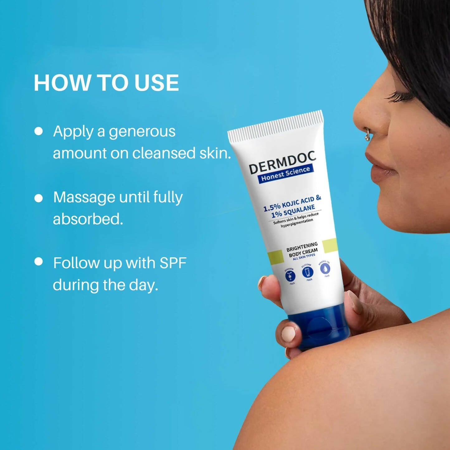 Dermdoc 1.5% Kojic Acid & 1% Squalene Brightening Body Cream