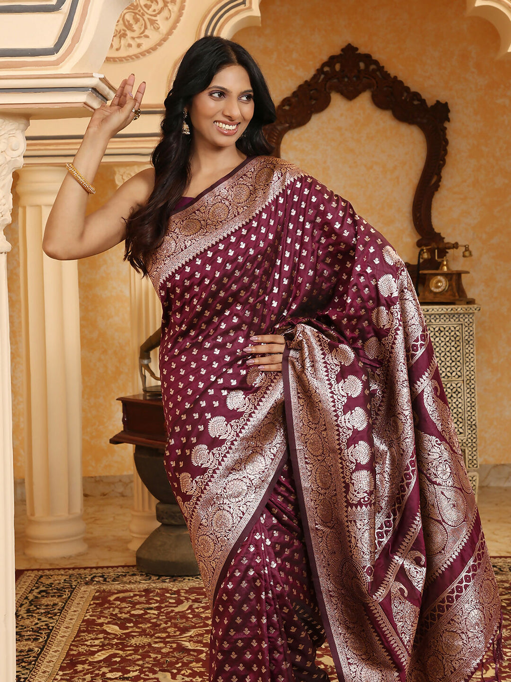 Shree Shyam Fashion Banarasi Silk Purple Saree