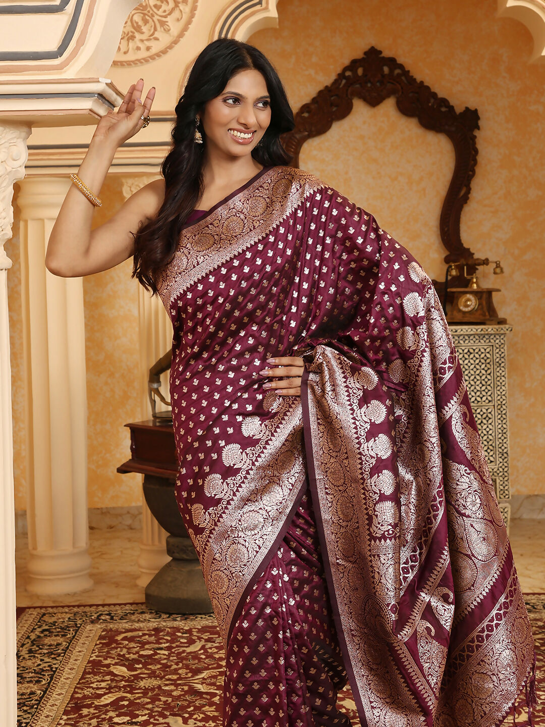 Shree Shyam Fashion Banarasi Silk Purple Saree