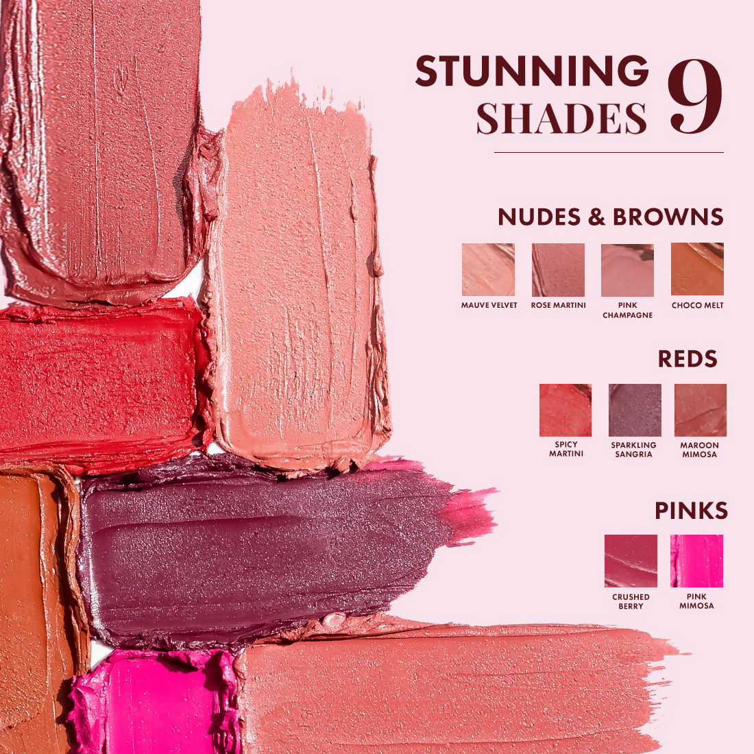 mCaffeine Shades Creamy Matte Kiss Bullet Lipstick Moisturizing Lightweight - Sparkling Sangria