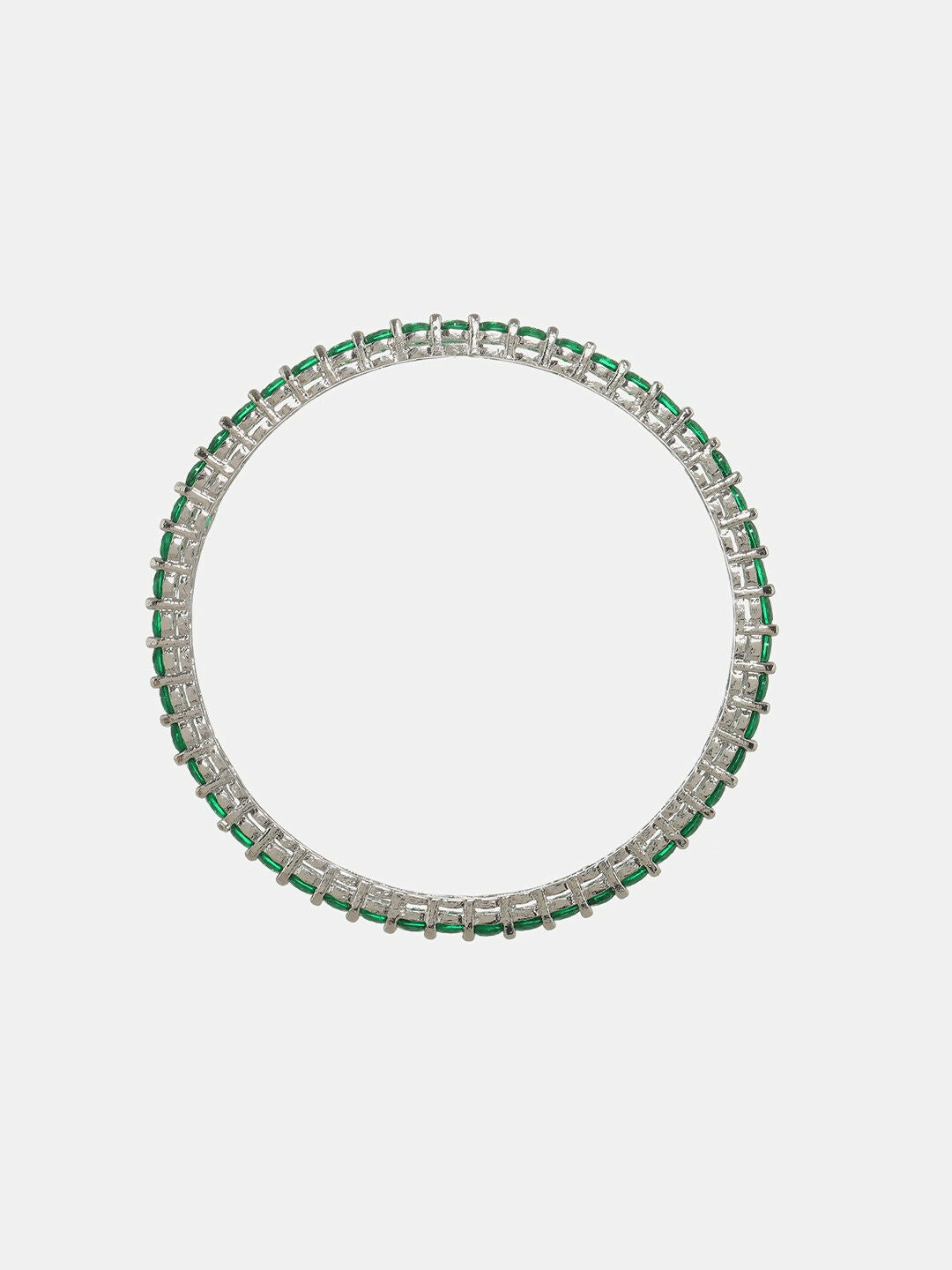 Green Stone Bangle- Ruby Raang
