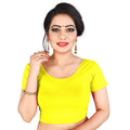 Vamika Yellow Lycra Plain Blouse