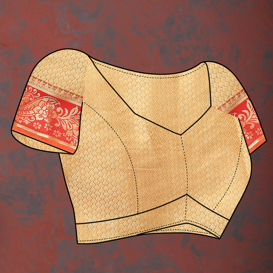 Lorenvalley Fashion Gold Cotton Woven Design with Zari Weaving Design Saree