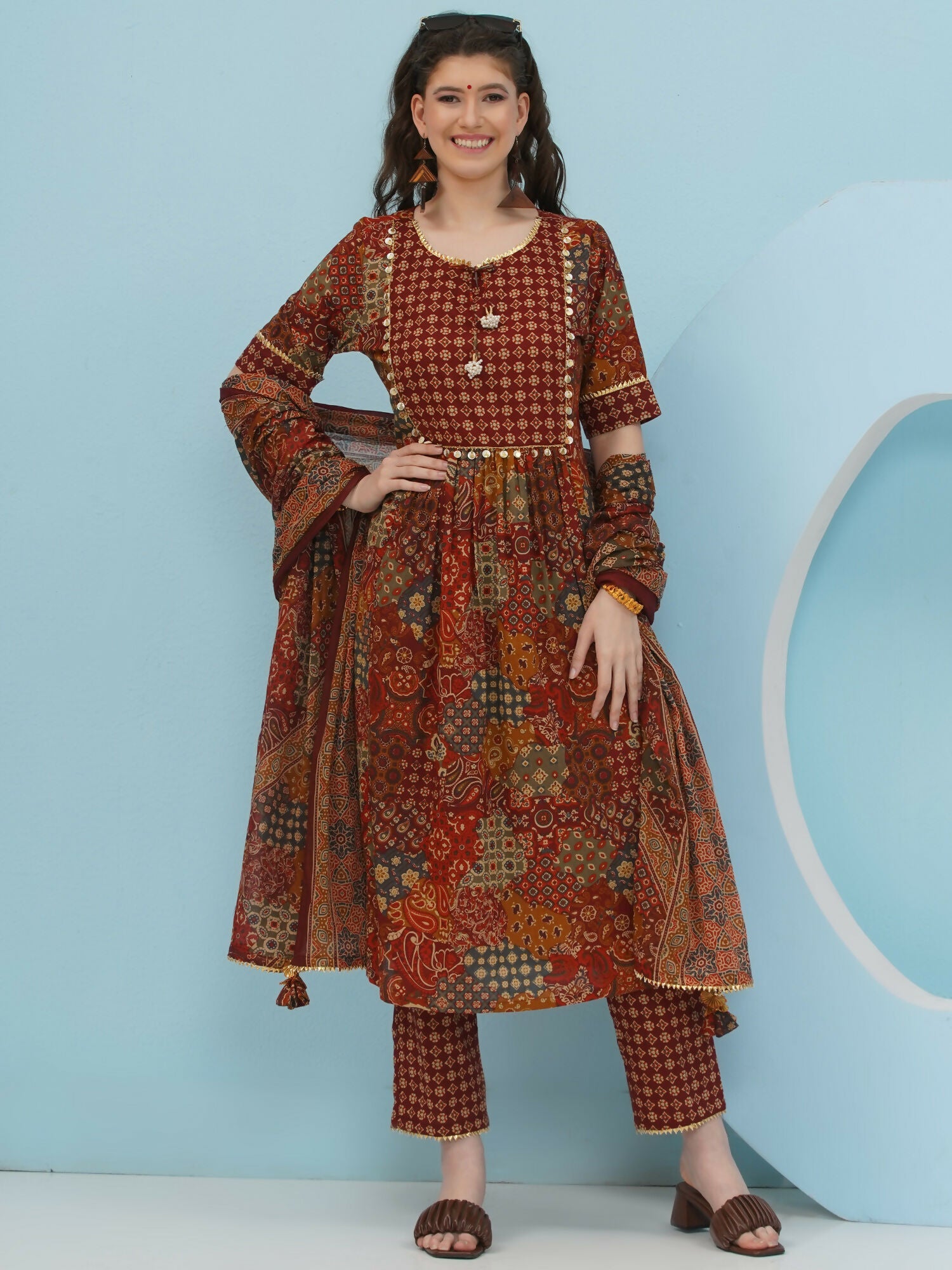 Joban Fashion Brown Suit Set