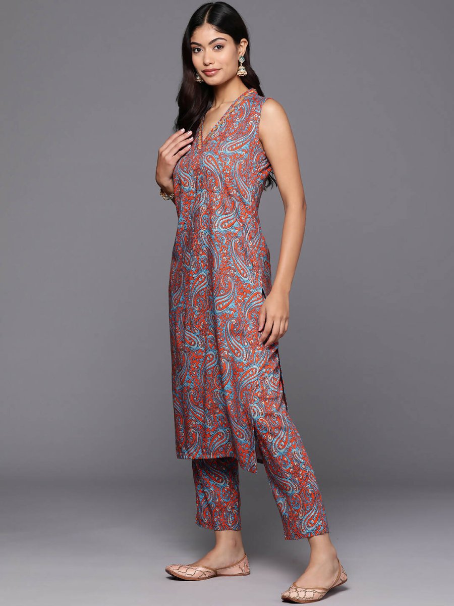 Ahalyaa Women's Traditional wear Kurta Set - Teal Blue