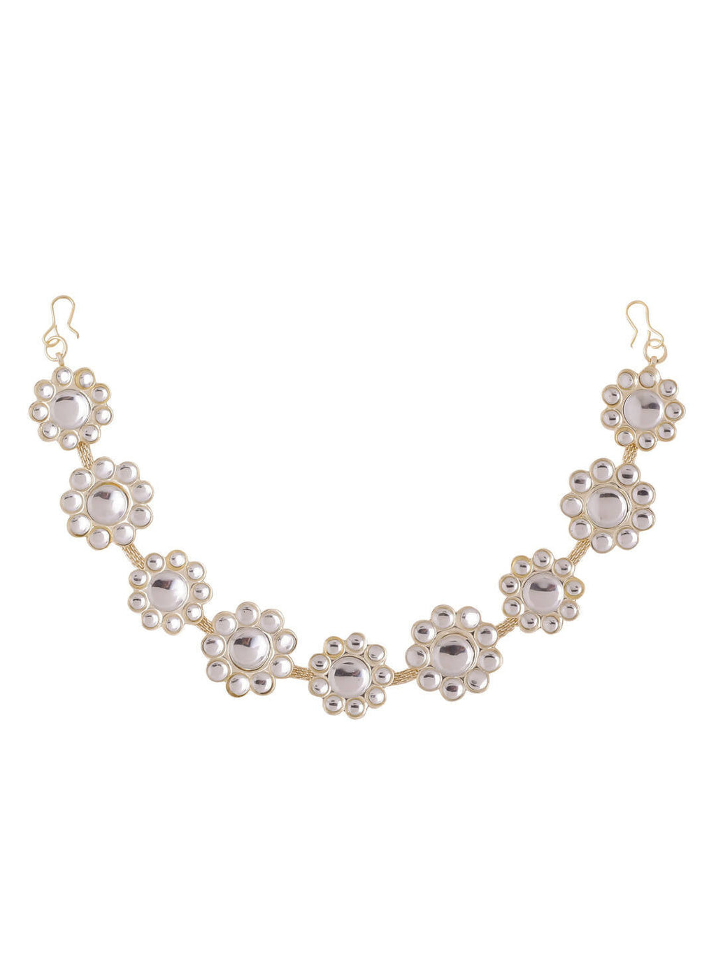 NVR Women's Gold-Polished Traditional Trending Matha Patti