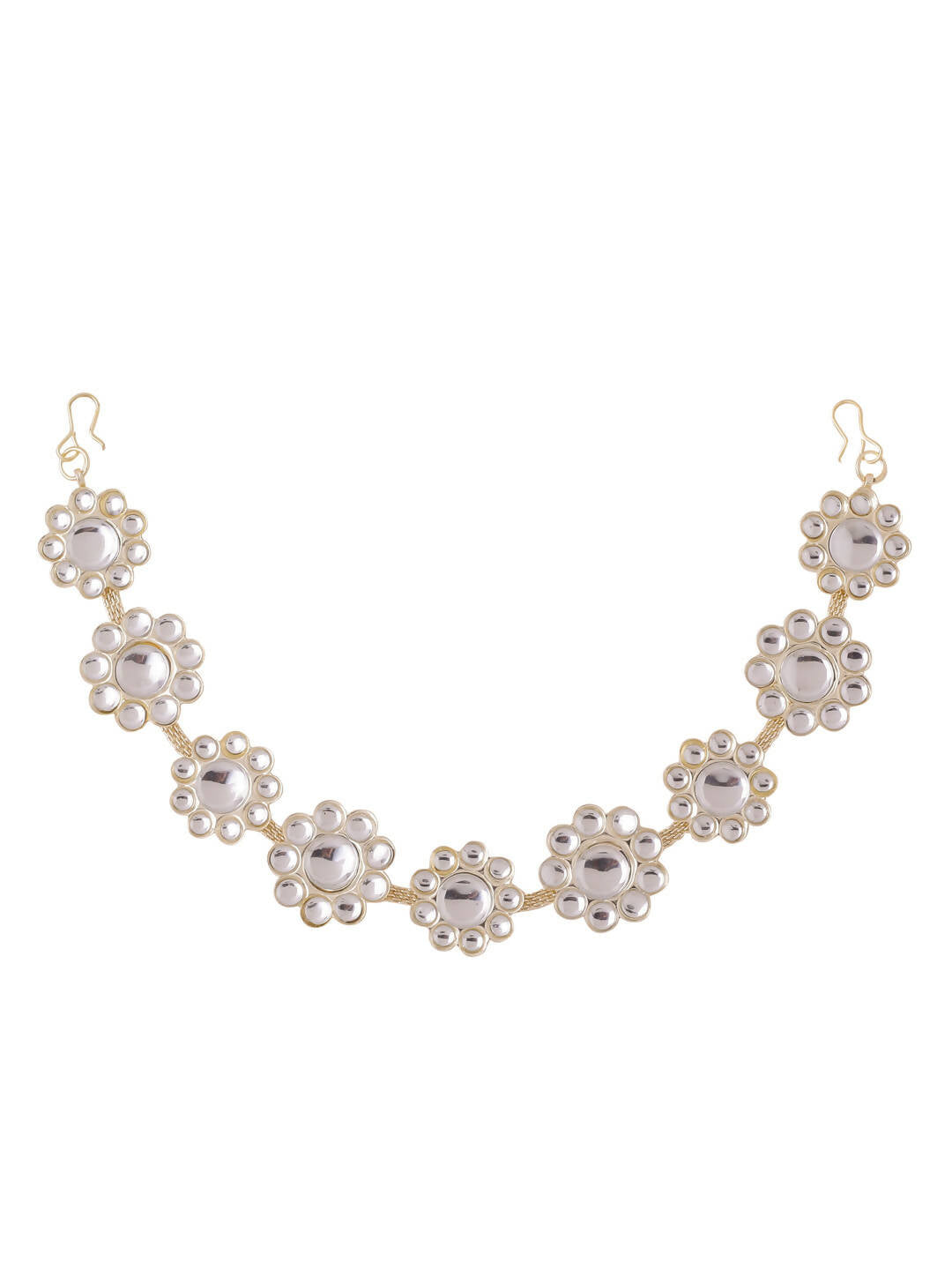 NVR Women's Gold-Polished Traditional Trending Matha Patti