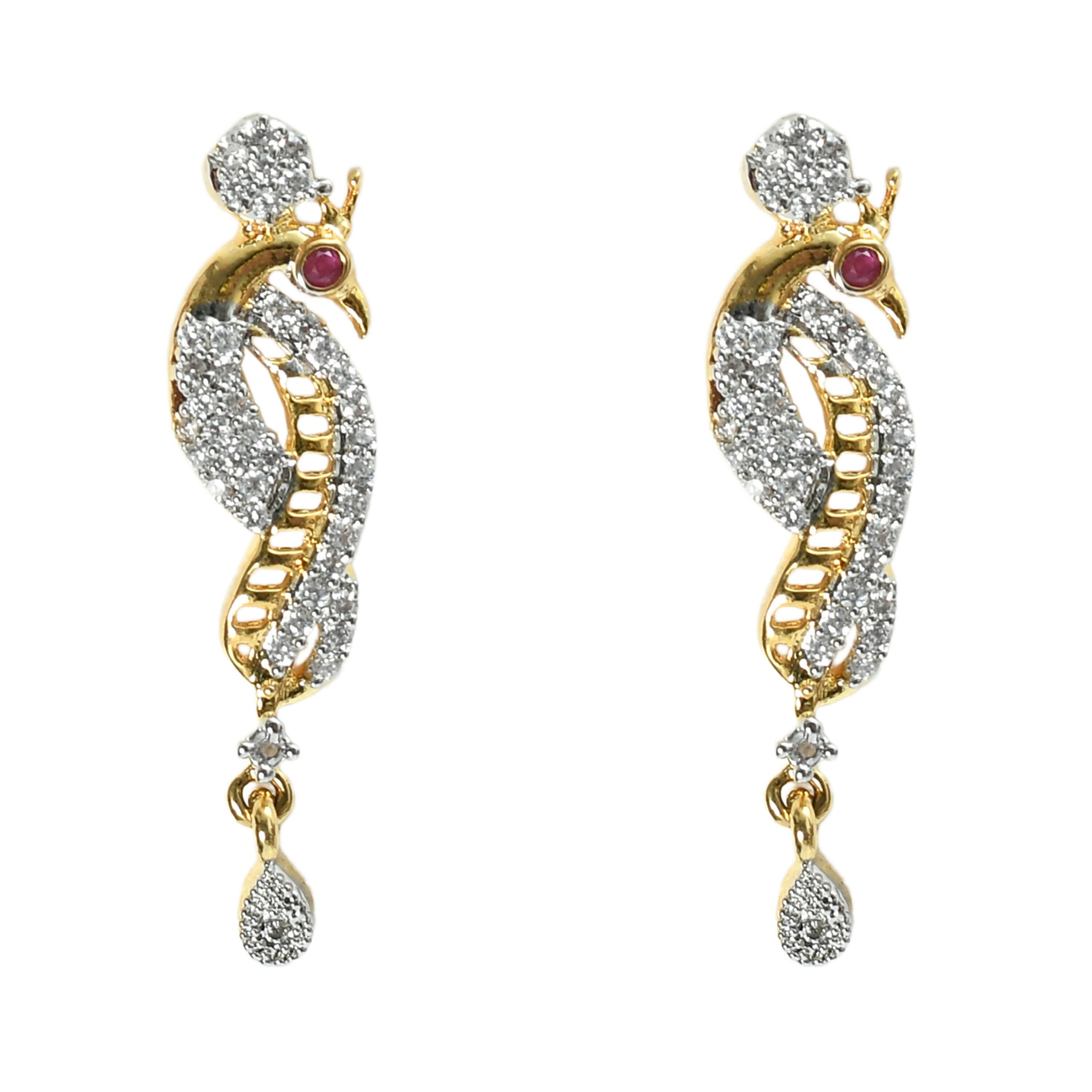 Mominos Fashion Johar Kamal Silver-Plated American Diamond Choker Set