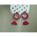 Pink Color Jhumki Earrings