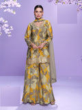 Aarshi Fashions Grey Floral Print Full Stitched Palazzo Suits