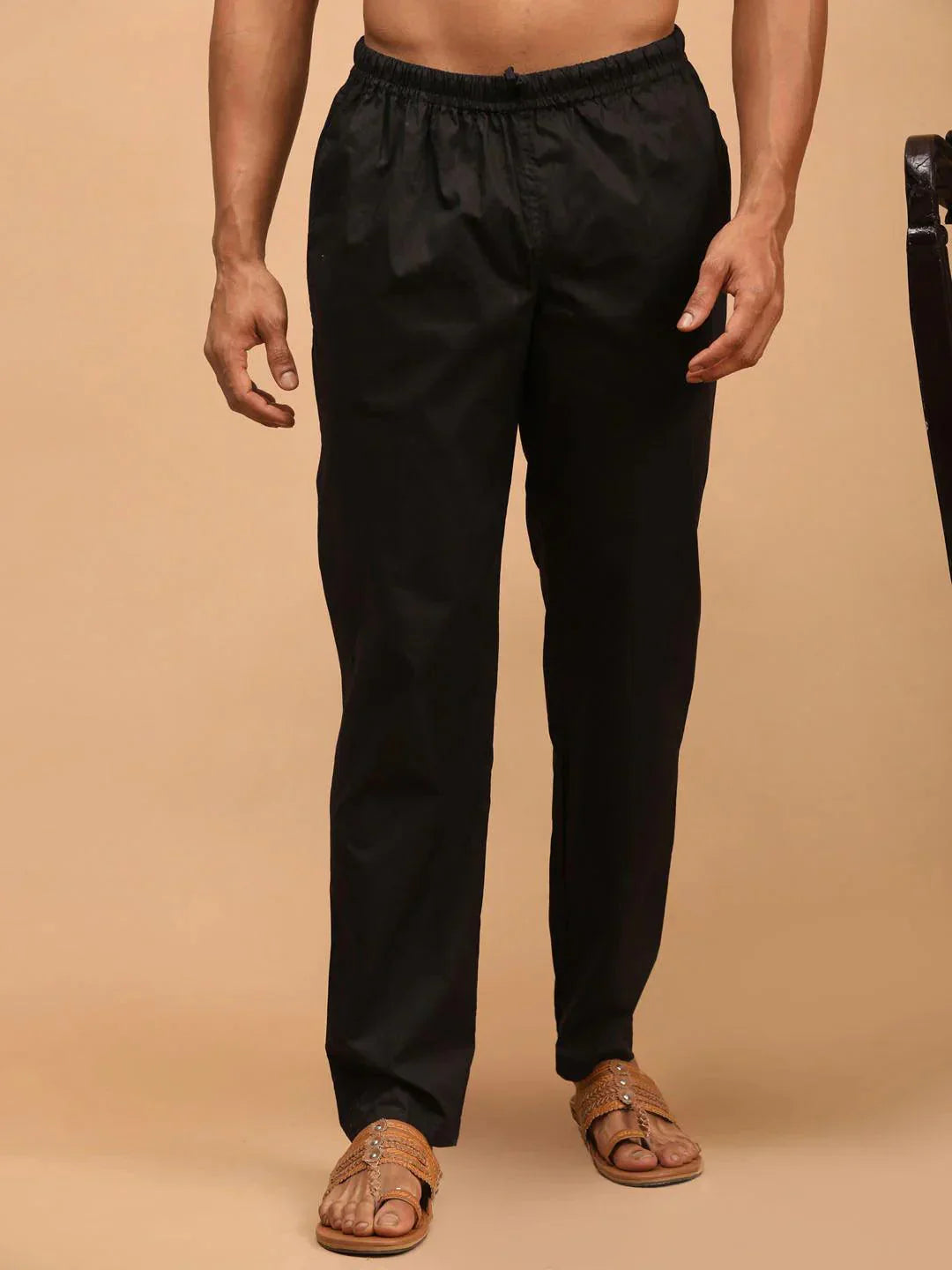 Fabmade Men's Black Cotton Pyjama