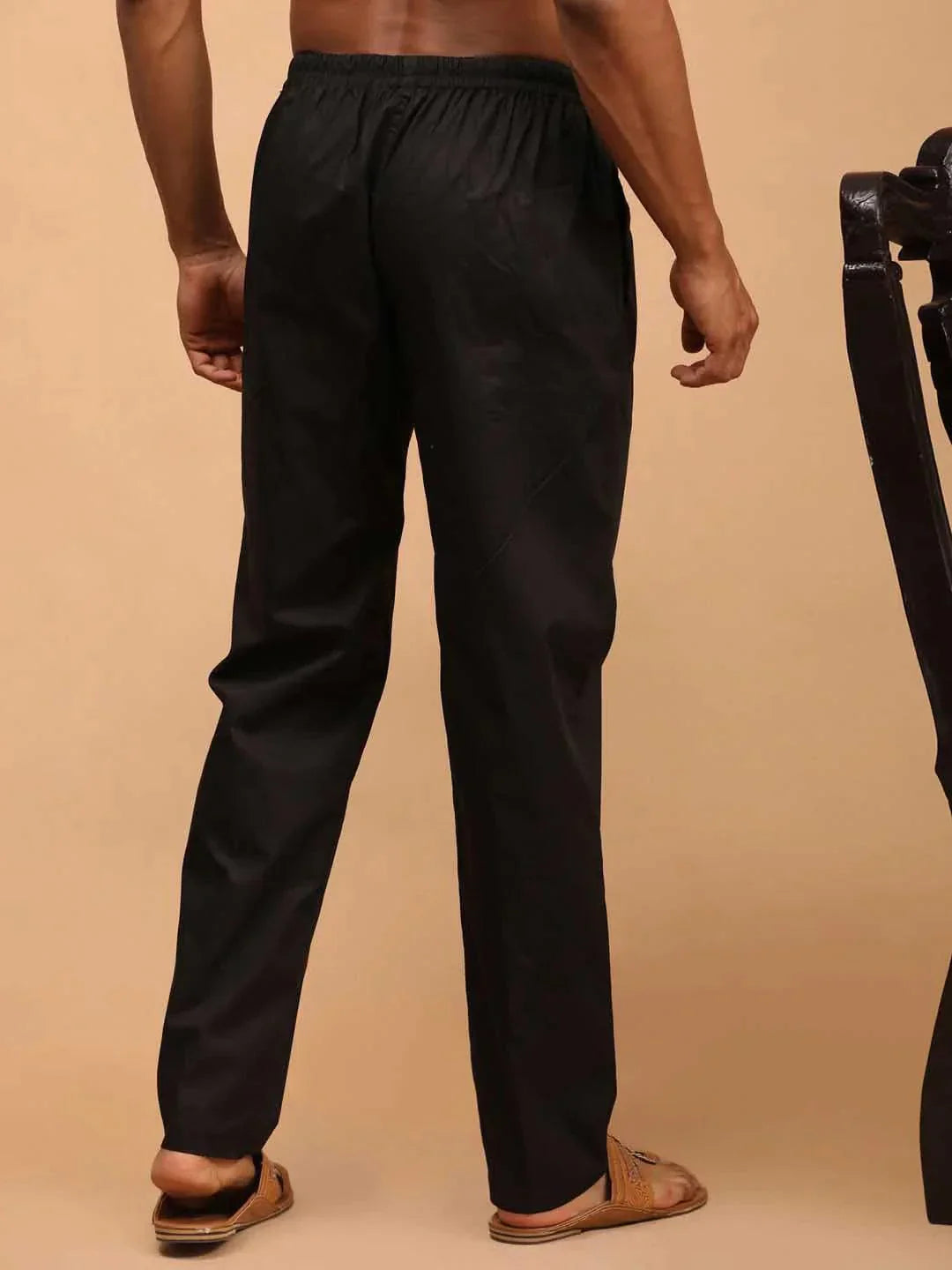 Fabmade Men's Black Cotton Pyjama