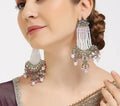 Jewel City Victorian Pearl Tassel Earrings - Vintage-Inspired Silver Chandelier Earrings for Wedding & Festive Wear