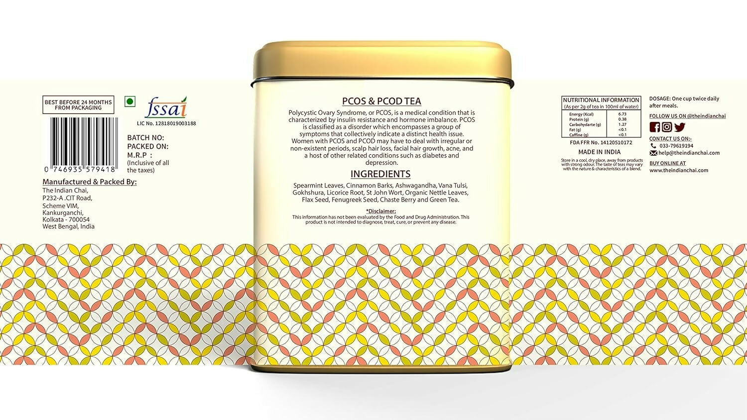 The Indian Chai – PCOS & PCOD Tea 30 Pyramid Tea Bags