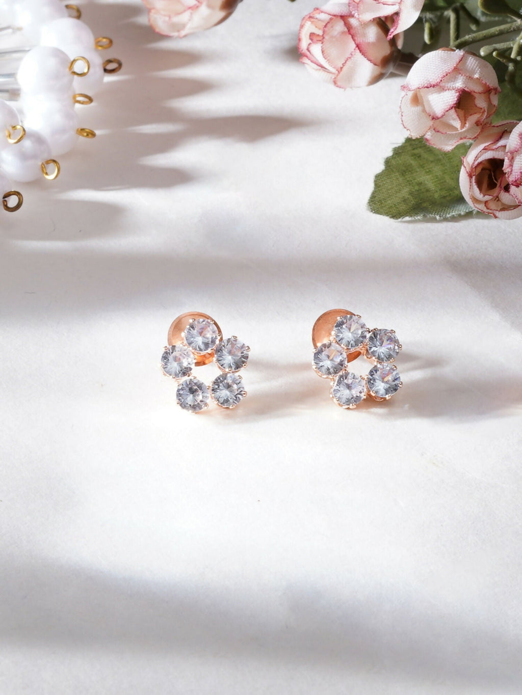 stone stud (Rose gold) - Ruby Raang