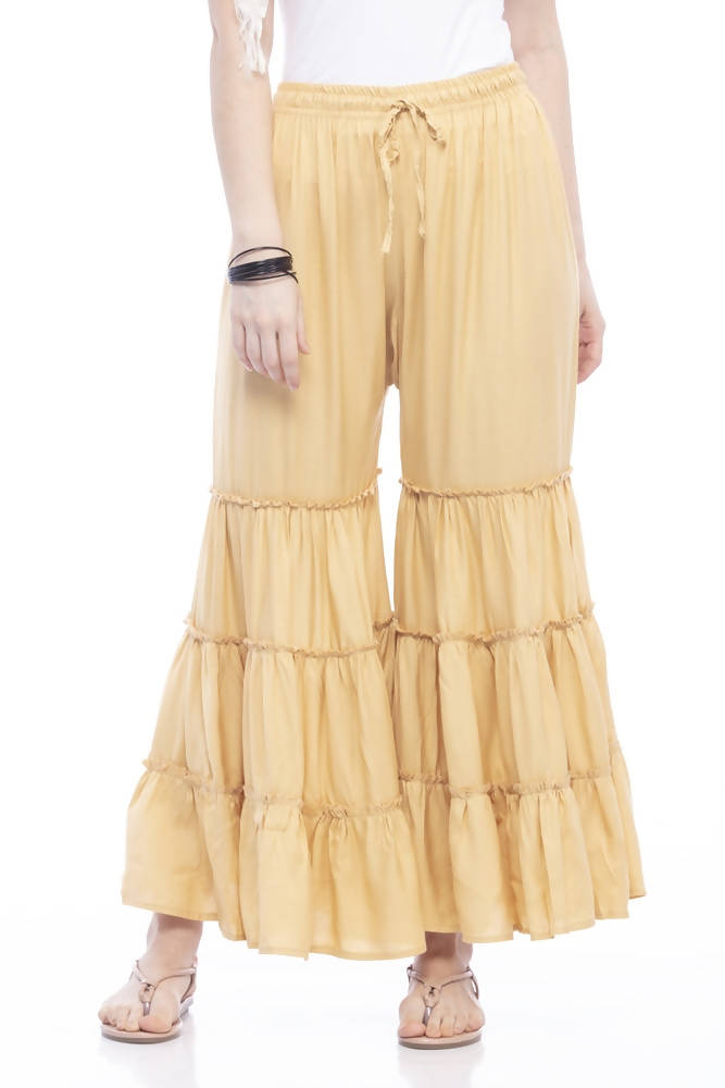 Mominos Fashion Reyon Cotton Golden Palazzo