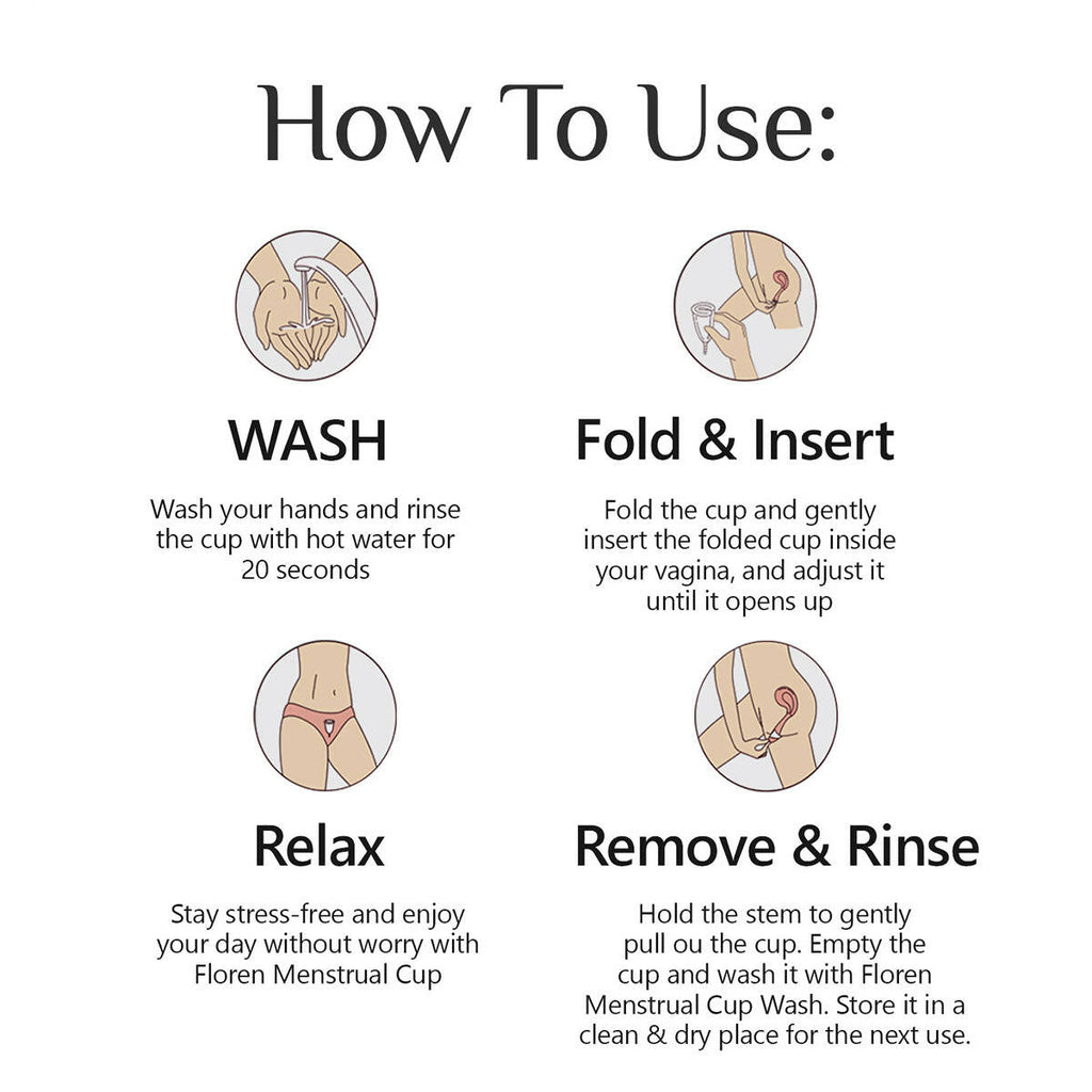 Floren Reusable Menstrual Cup with Menstrual Cup Wash for Women