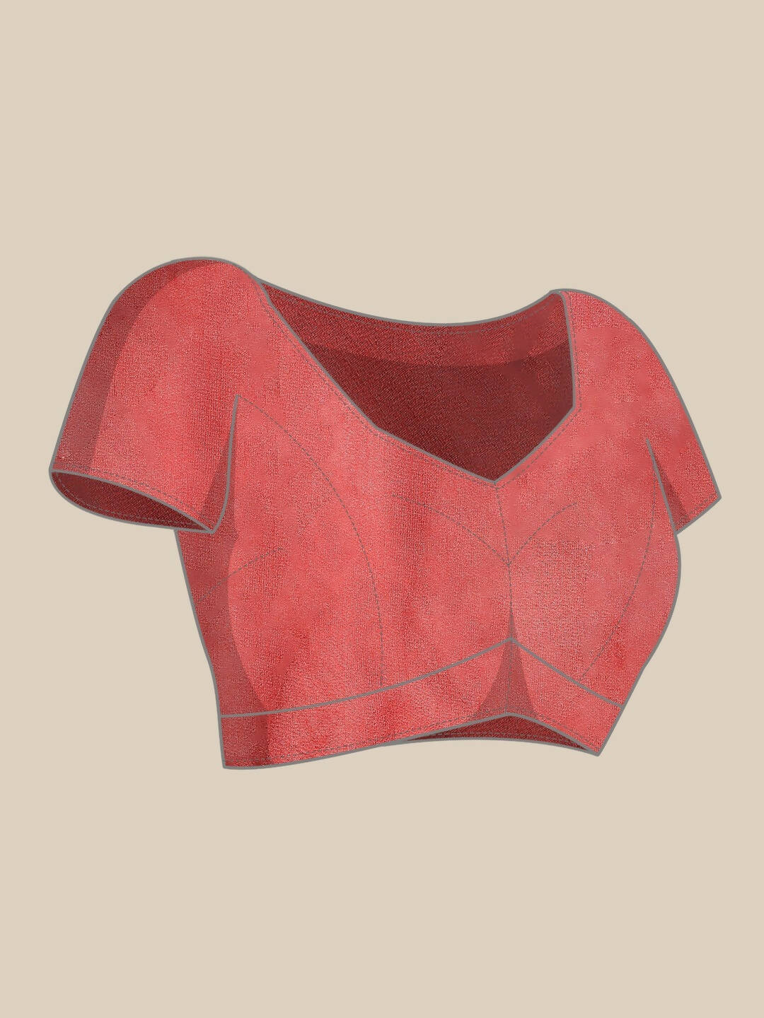 Red Organza Printed Saree With Blouse Piece - Nivaa