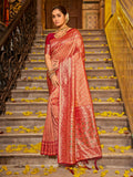 Shree Shyam Fashion Banarasi Silk Peach Saree