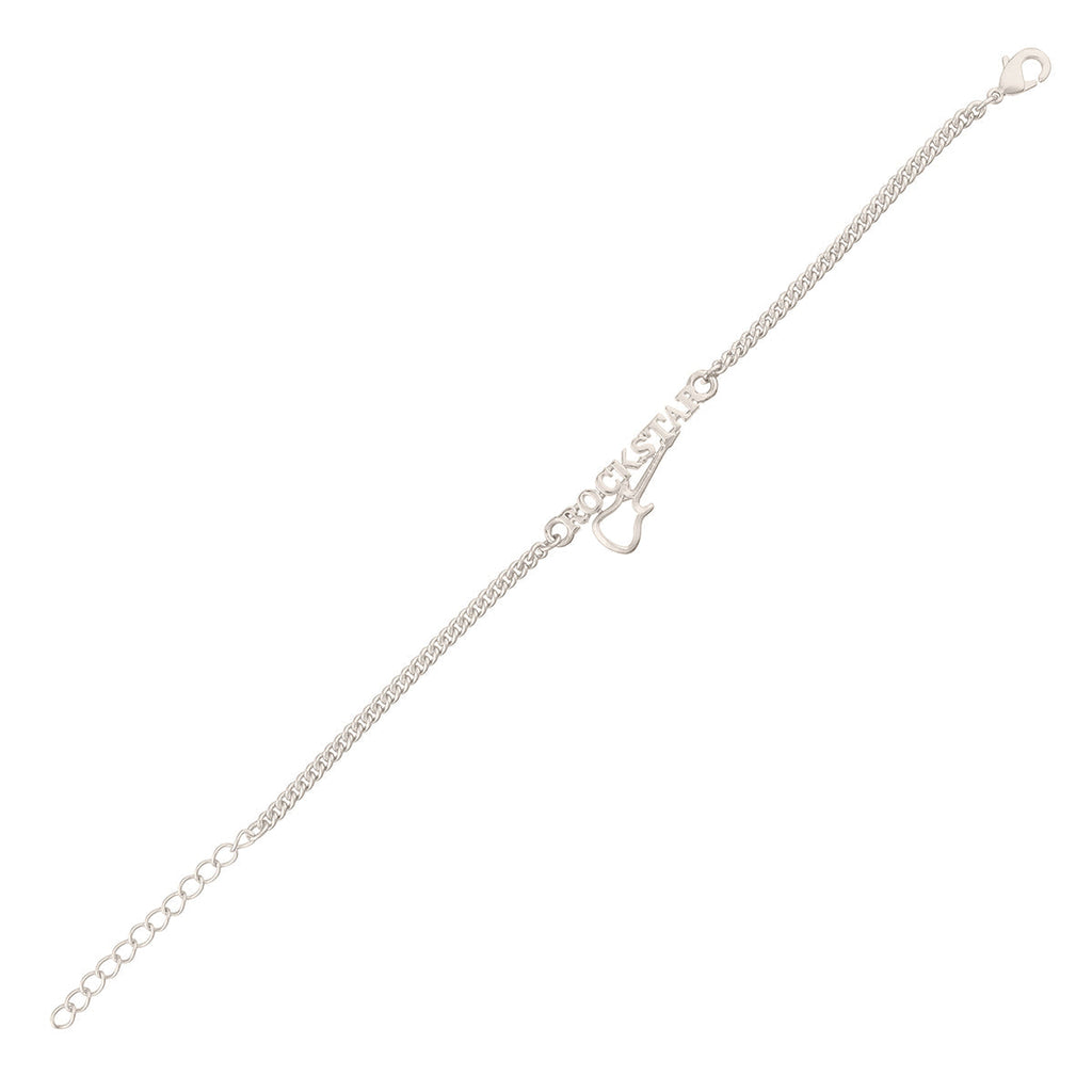 trueBrowns Stylish ROCKSTAR Silver Tone Bracelet Rakhi