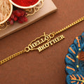 trueBrowns X Voylla Hello Brother Gold-Polished Stylish Bracelet Rakhi