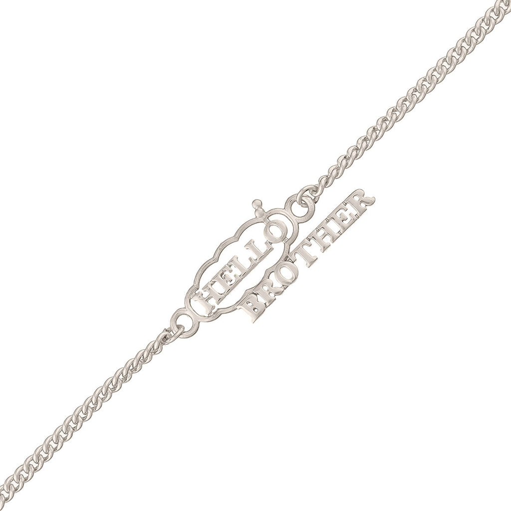 trueBrowns X Voylla Stylish Hello Brother Silver Tone Bracelet Rakhi