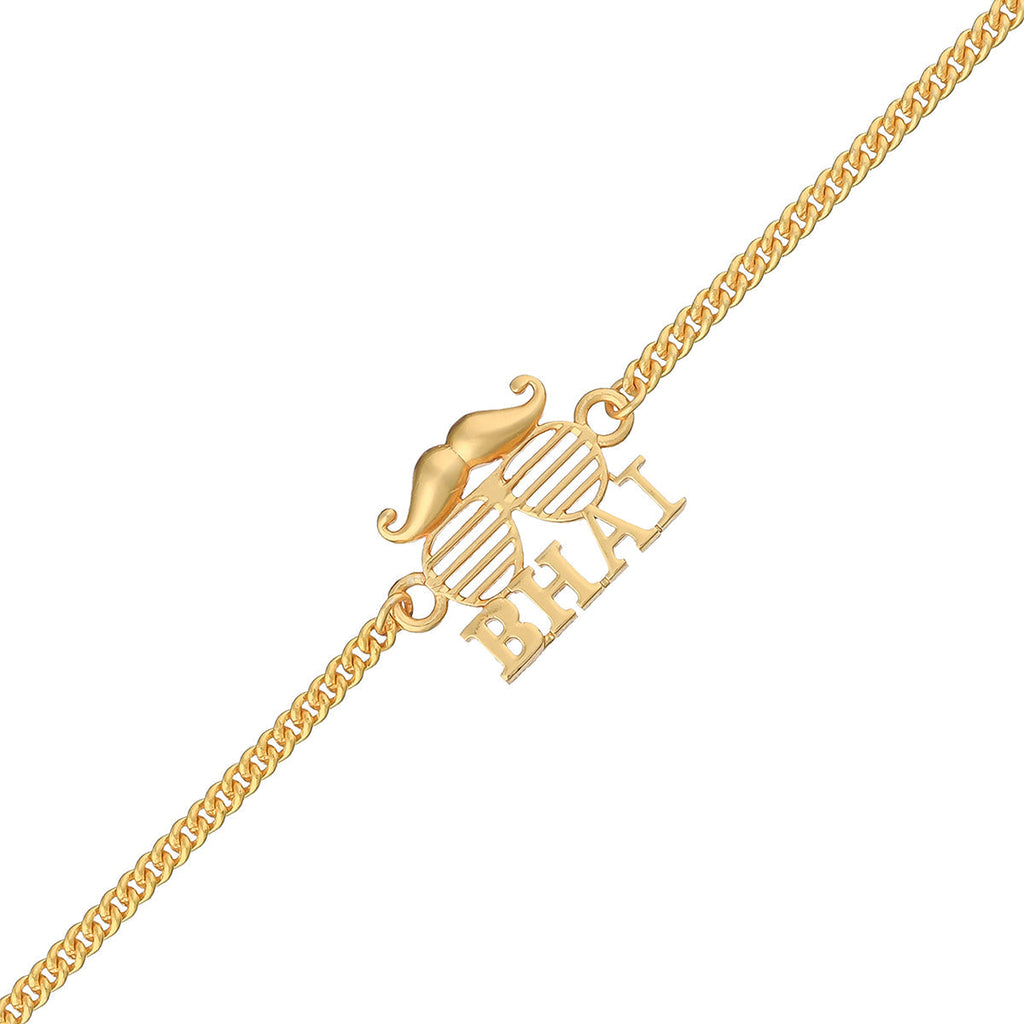 trueBrowns Bhai Gold Tone Bracelet Style Rakhi