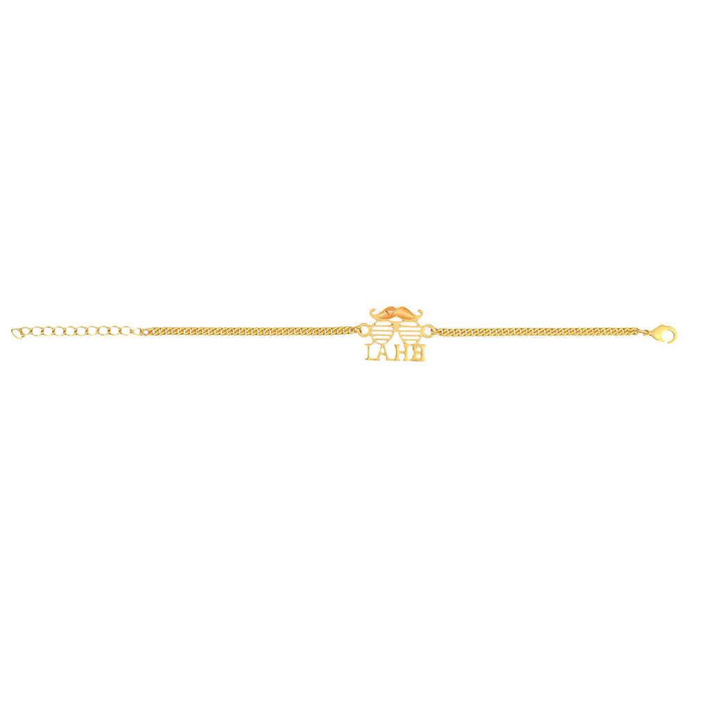 trueBrowns Bhai Gold Tone Bracelet Style Rakhi
