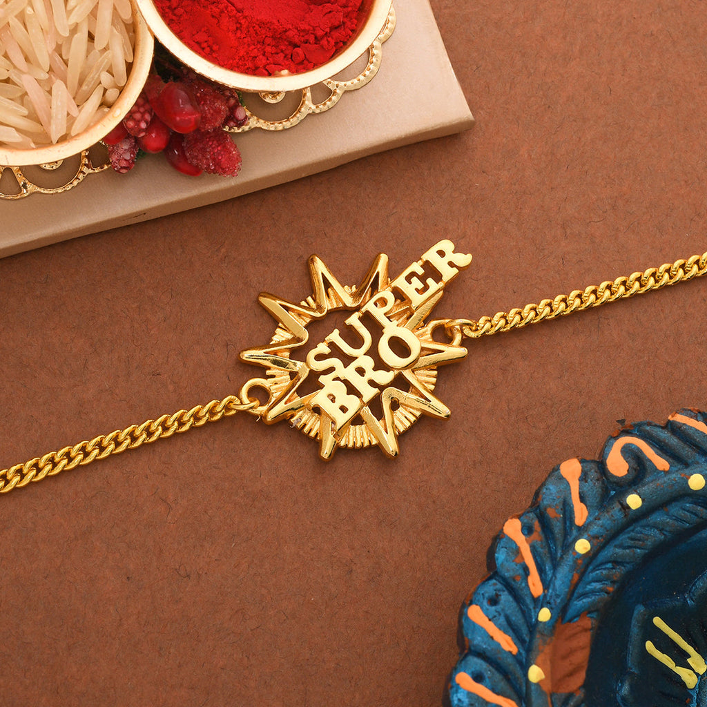 trueBrowns X Voylla Super Bro Fabulous Gold Tone Rakhi