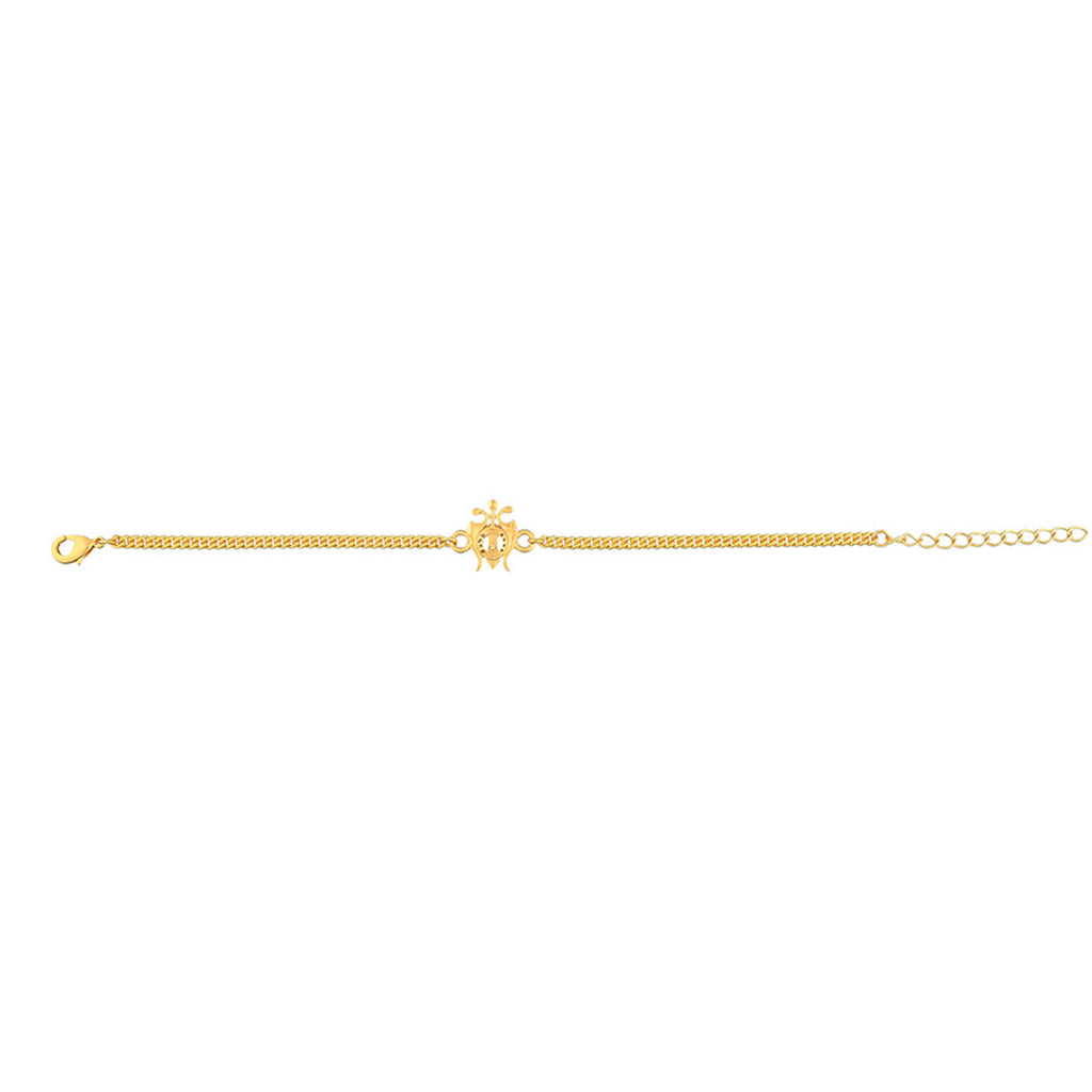 trueBrowns Yellow Gold-Polished Trishul Bracelet Rakhi