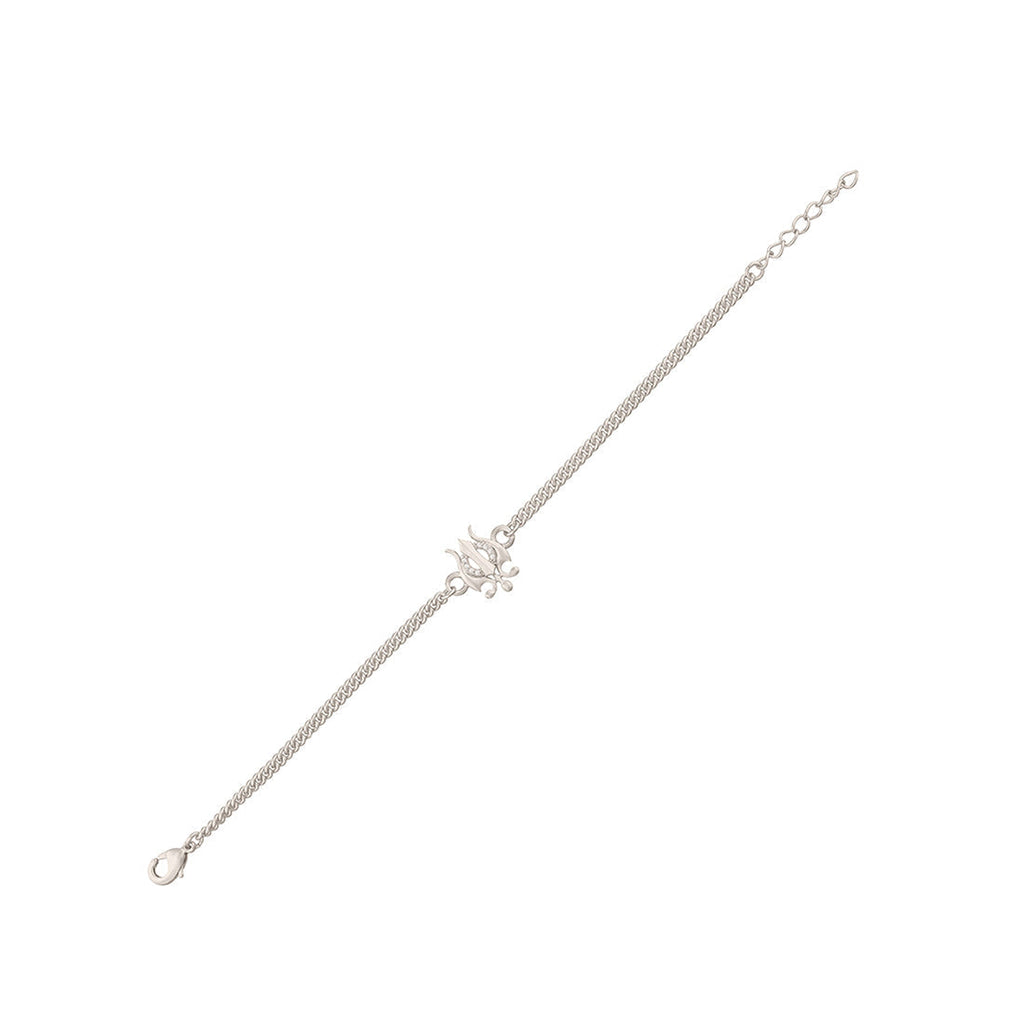 trueBrowns Trishul Silver Tone Bracelet Rakhi