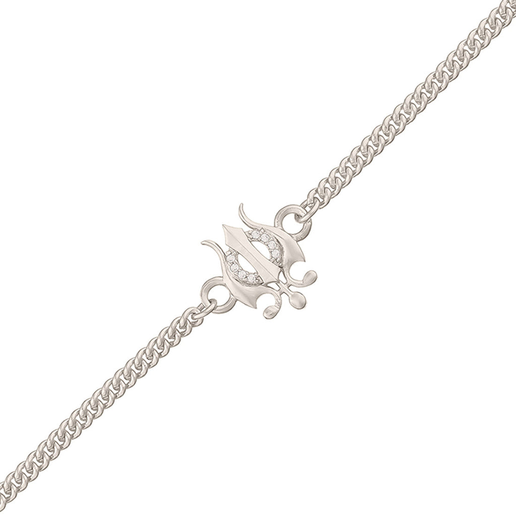 trueBrowns Trishul Silver Tone Bracelet Rakhi