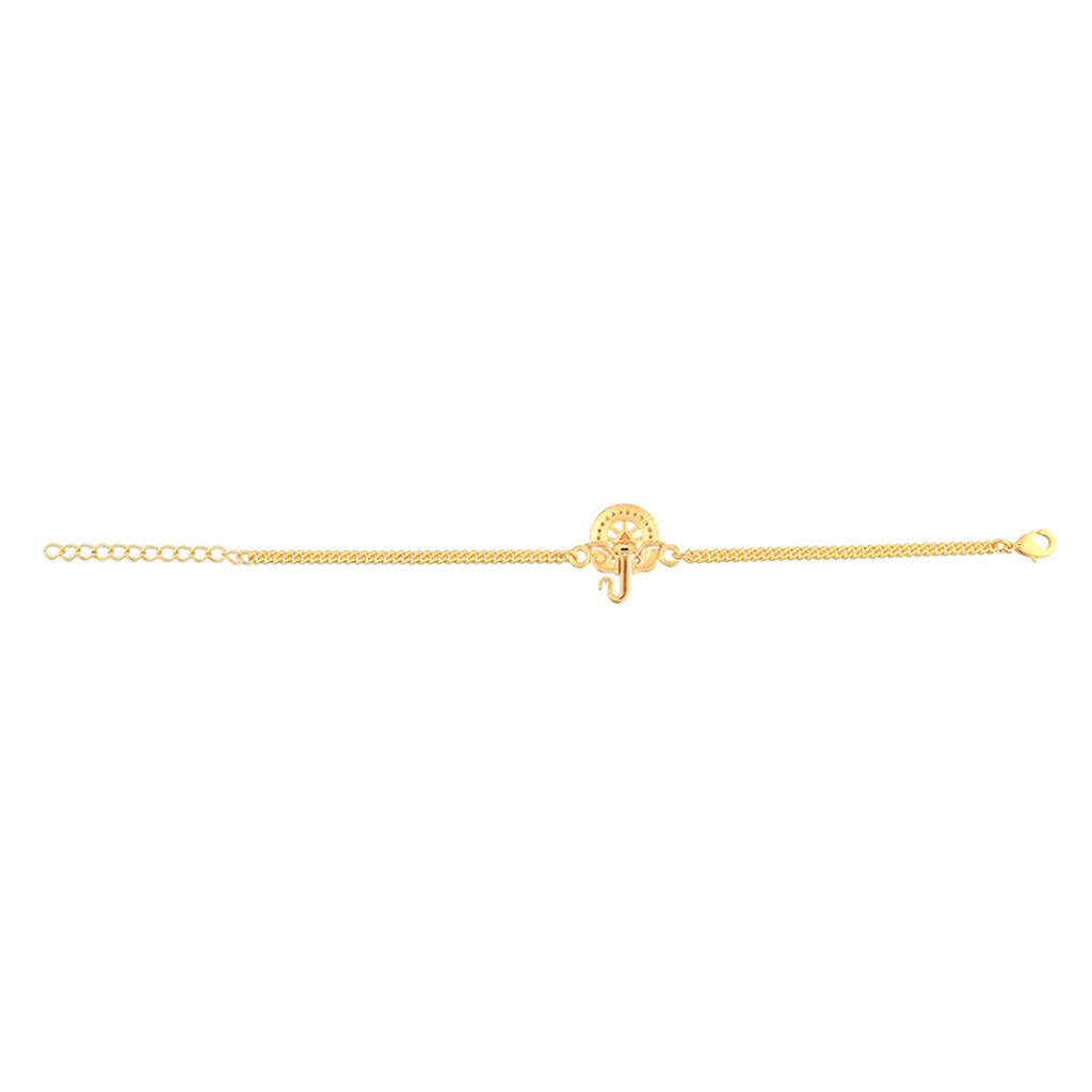 trueBrowns Gold Tone Ganesha Bracelet Style Rakhi