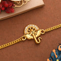 trueBrowns Gold Tone Ganesha Bracelet Style Rakhi