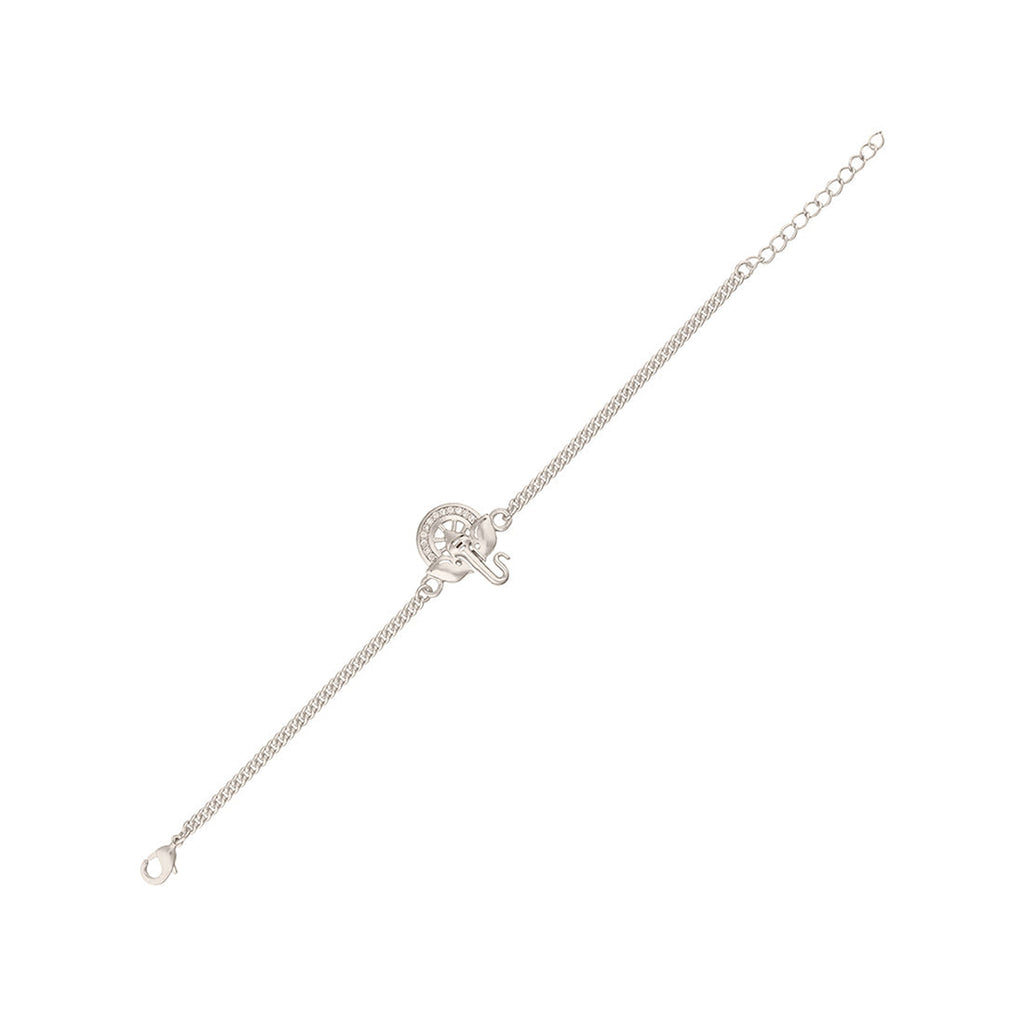 trueBrowns Silver Tone Ganesha Bracelet Rakhi