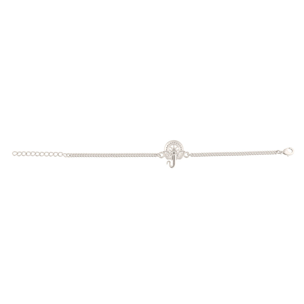 trueBrowns Silver Tone Ganesha Bracelet Rakhi