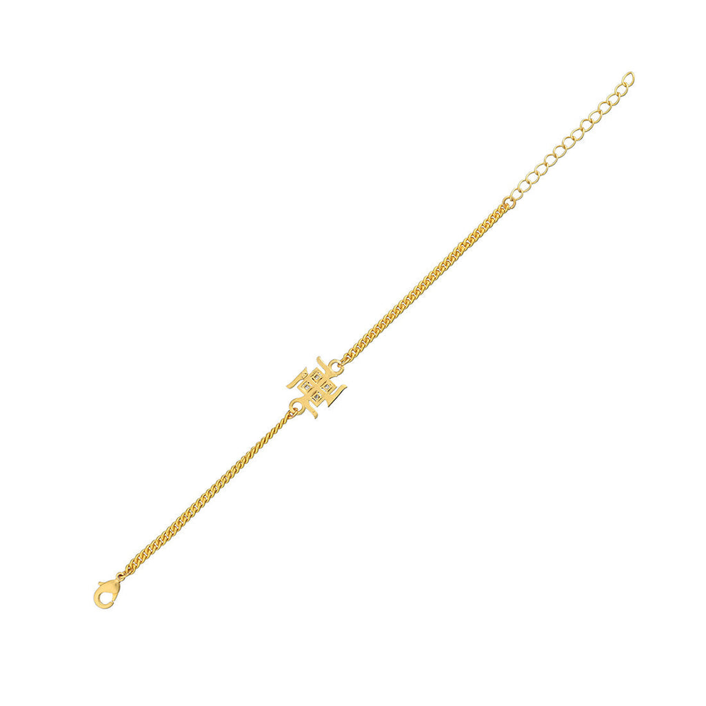 trueBrowns Auspicious Swastik Gold-Polished Bracelet Style Rakhi