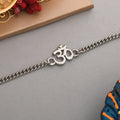 trueBrowns Auspicious Om Silver Tone Bracelet Style Rakhi