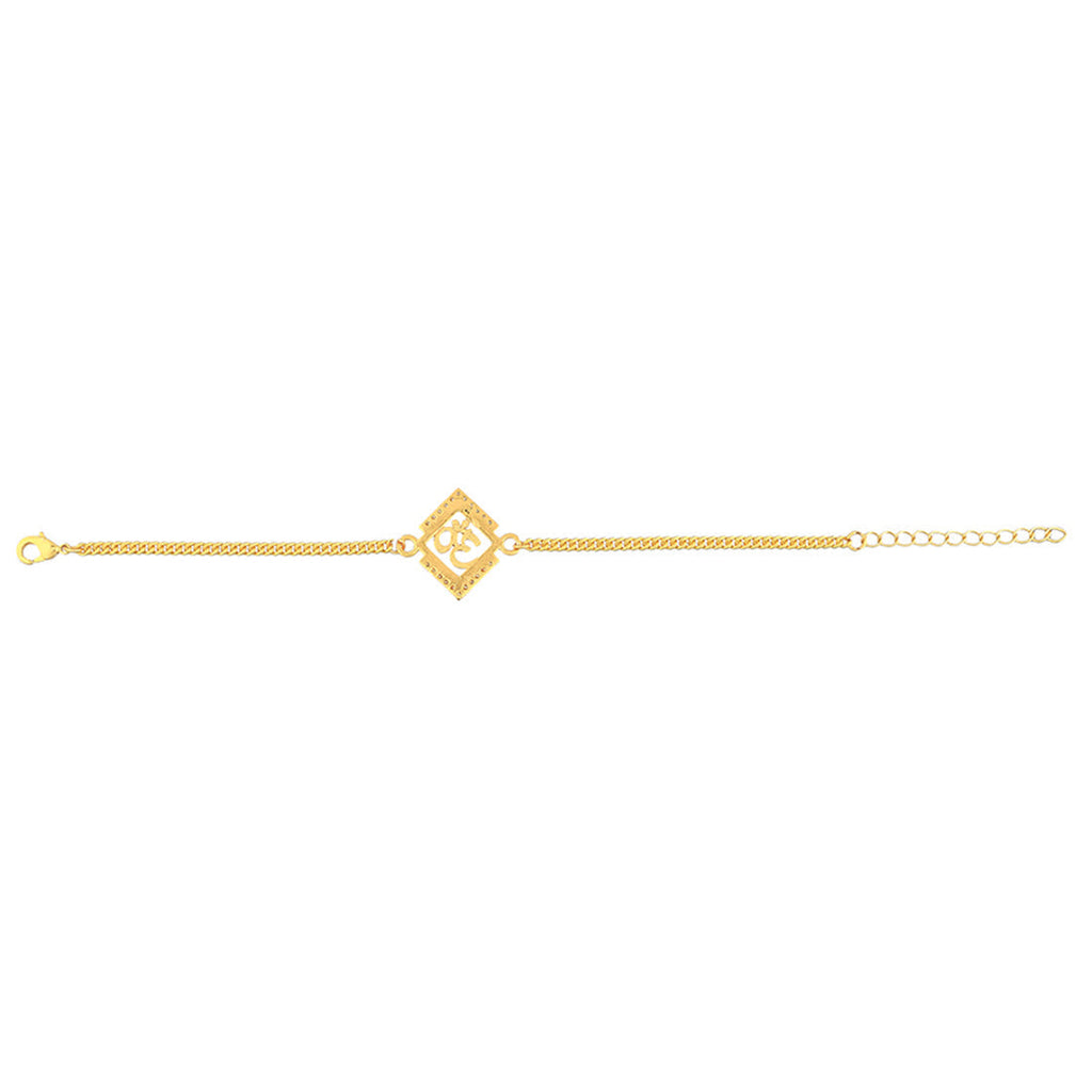 trueBrowns Gold Tone Auspicious OM Bracelet Rakhi