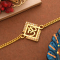 trueBrowns Gold Tone Auspicious OM Bracelet Rakhi
