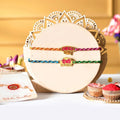 trueBrowns X Voylla Desi Bhai-Bhabhi Multi Color Thread Lumba Rakhi Combo For Bhaiya Bhabhi
