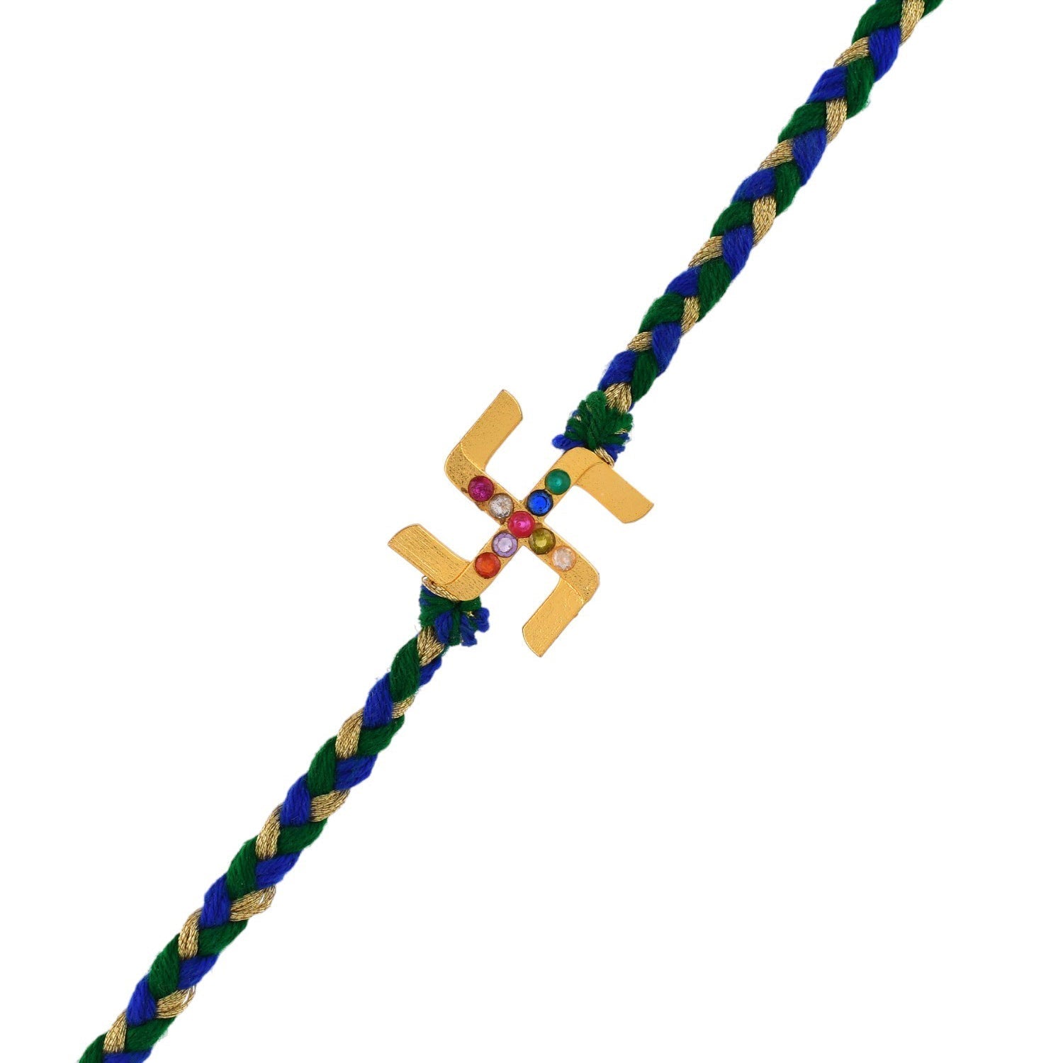 trueBrowns X Voylla Gold Navratan Swastik Rakhi For Brother