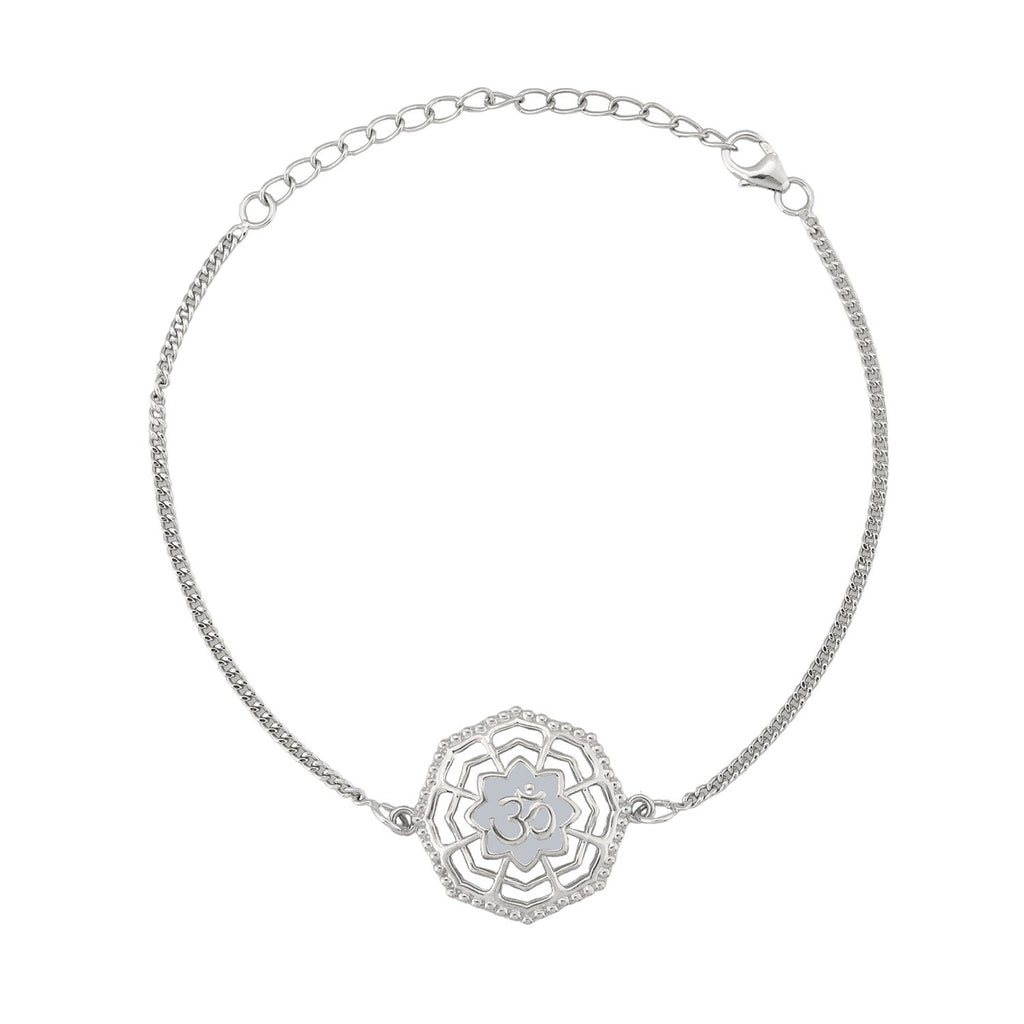 trueBrowns Sterling Silver Filigree Om Rakhi