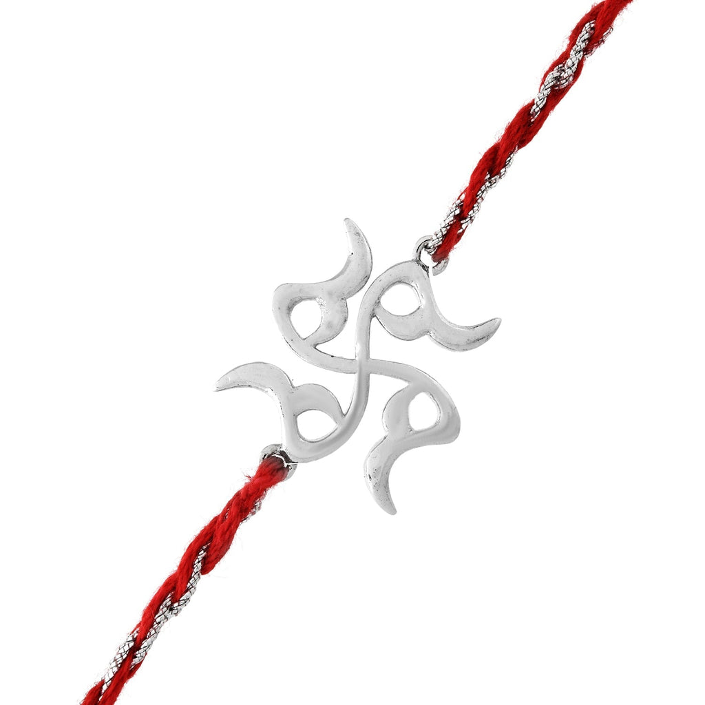 trueBrowns X Voylla Sterling Silver Stylized Swastik Rakhi