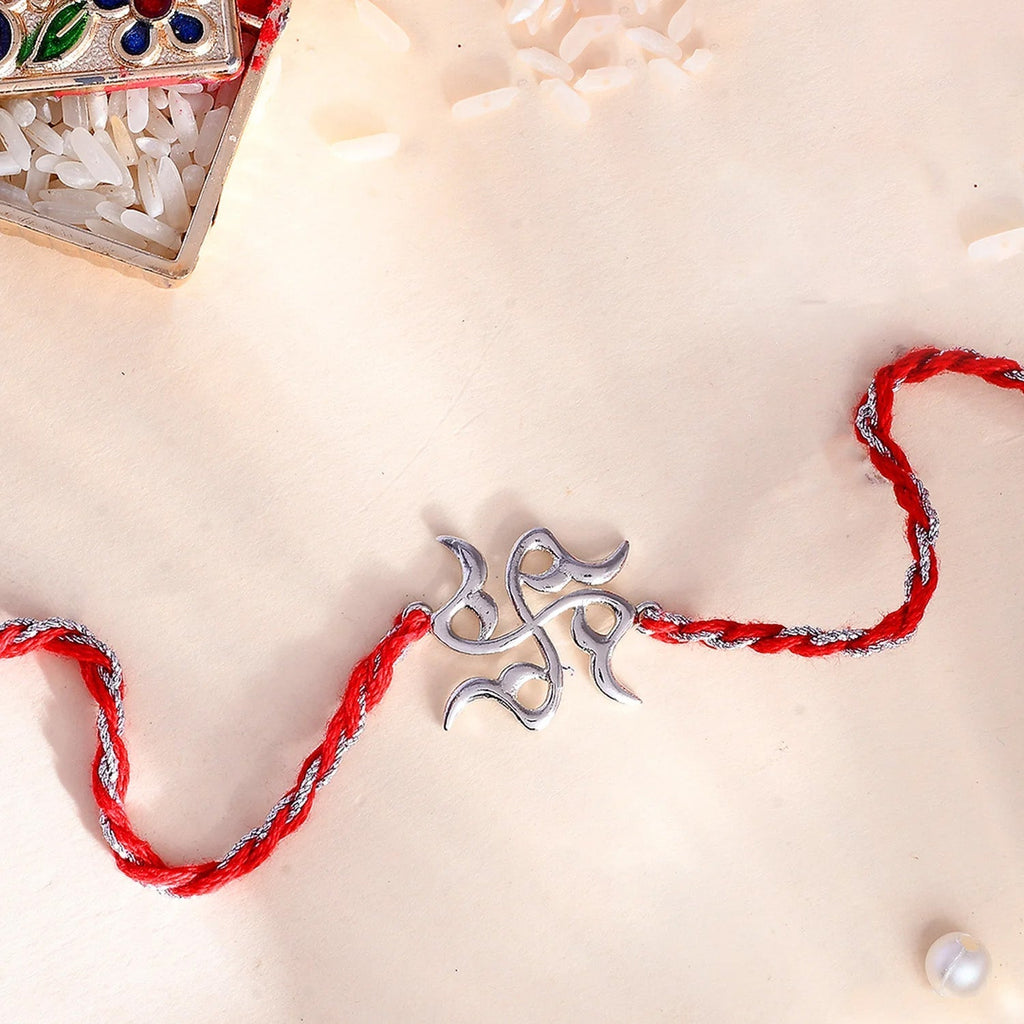 trueBrowns X Voylla Sterling Silver Stylized Swastik Rakhi