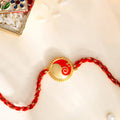 trueBrowns Gold Tone Sterling Silver Stylized Ganesha Rakhi