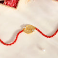 trueBrowns Sterling Silver Red "Bhai" Floral Rakhi