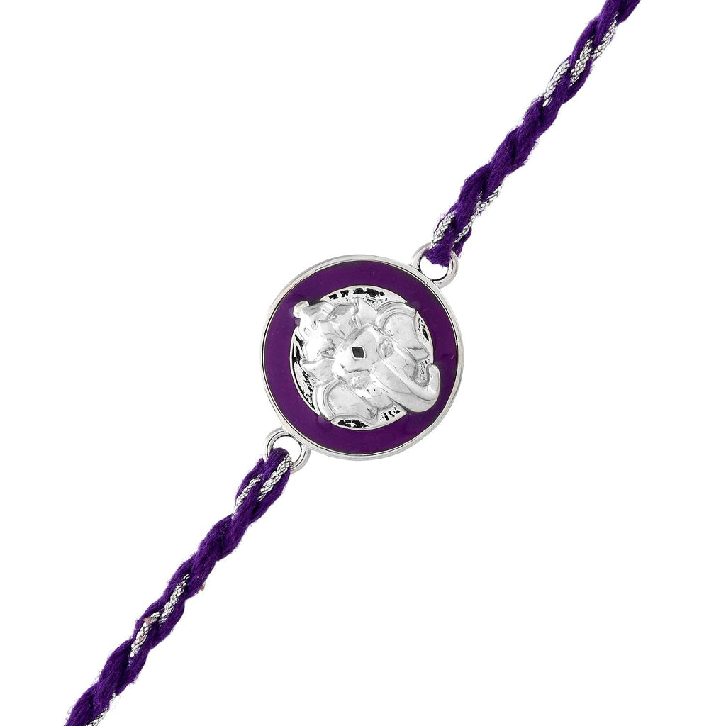 trueBrowns Sterling Silver Purple Ganesha Rakhi