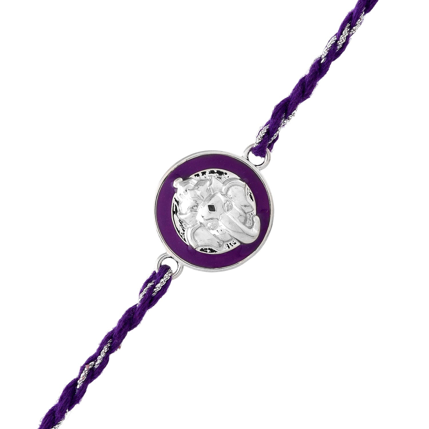 trueBrowns Sterling Silver Purple Ganesha Rakhi